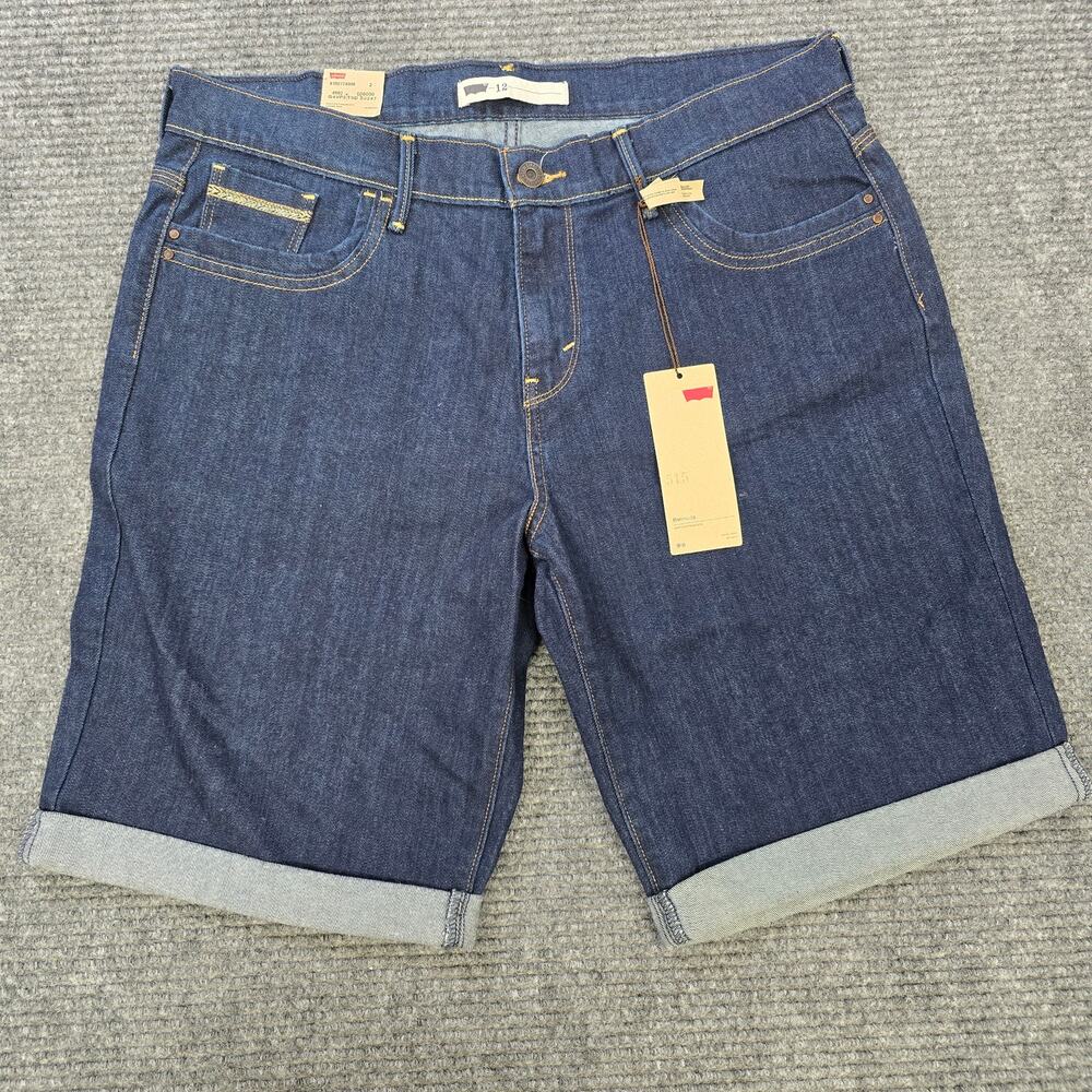 Levi's Shorts Womens 12 or W31 Blue 515 Bermuda Denim Dark Wash NWT